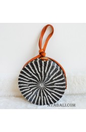 coloring rattan circle sling leather bags zebra motive